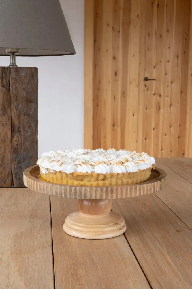 Plat à gâteau sur pied en bois Tema Tropical