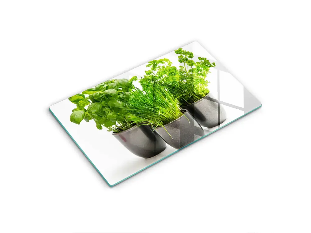 Tabla de cocina rectangular de cristal, 52x30 cm Macetas para hierbas
