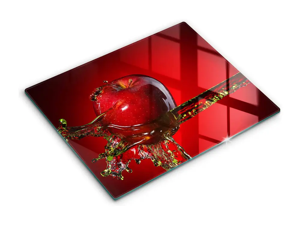 Tabla de cocina rectangular de cristal, 52x40 cm Manzana en agua