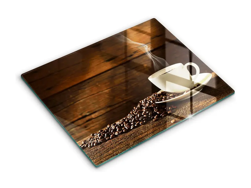 Tabla de cocina rectangular de cristal, 52x40 cm Taza de café de madera