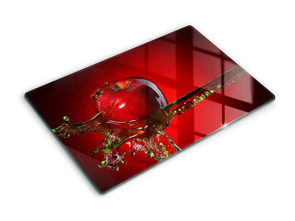 Tabla de cocina rectangular de cristal, 80x52 cm Manzana en agua