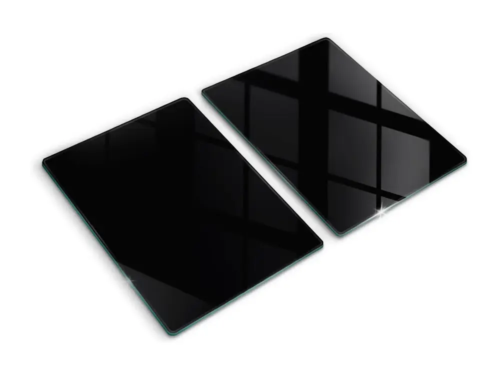 Tabla de cocina rectangular de cristal, 2 piezas, 40x52 cm, negro