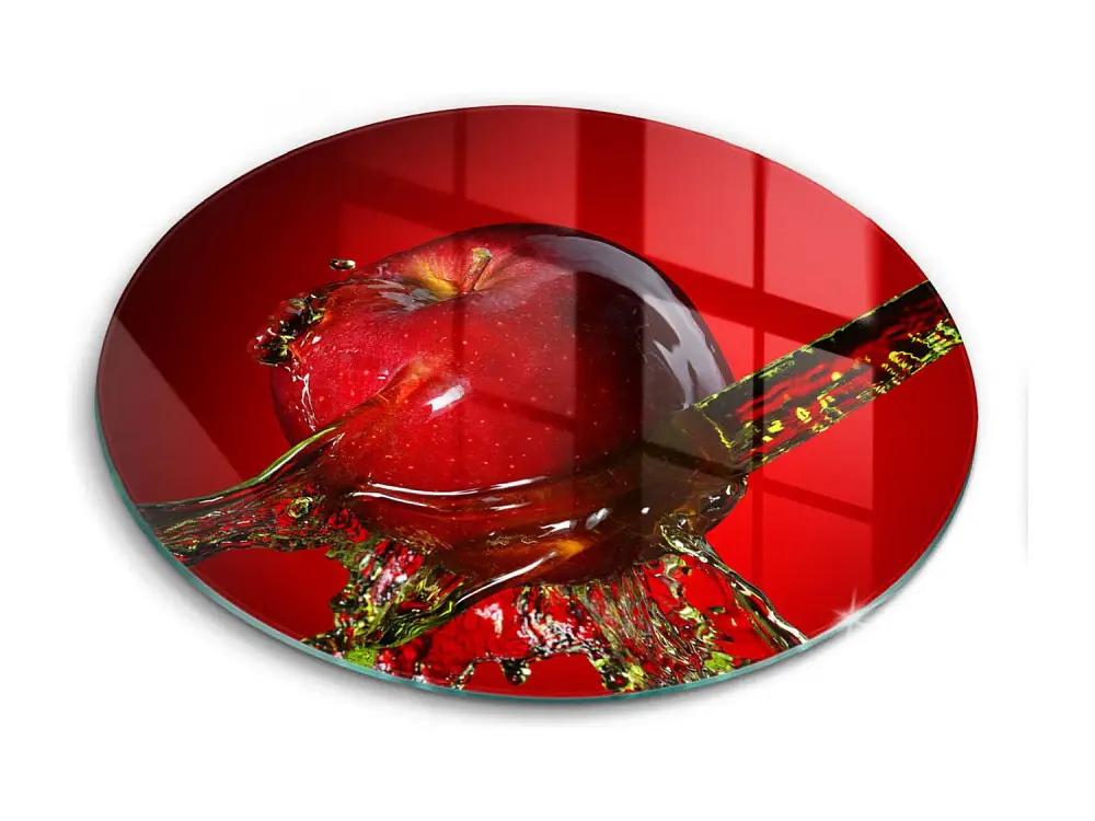 Tabla de cocina redonda de cristal, 30 cm Manzana en agua