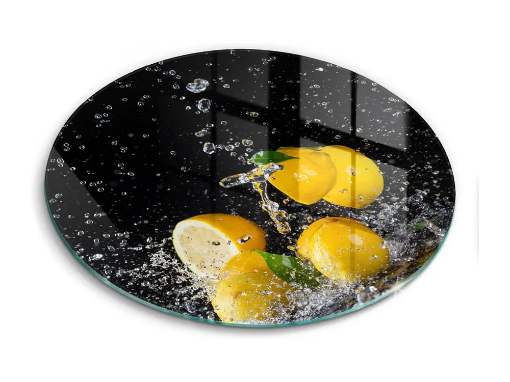 Tabla de cocina redonda de vidrio, 30 cm Juicy Lemon