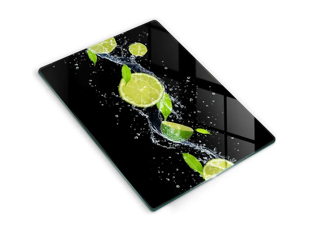 Tablero de cocina rectangular de vidrio, 40x52 cm Limones jugosos en agua