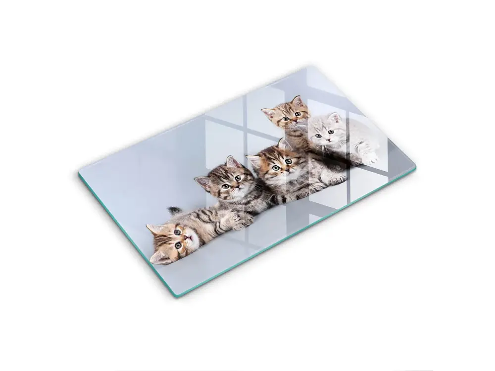 Tablero de cocina rectangular de vidrio, 52x30 cm Dulces gatitos