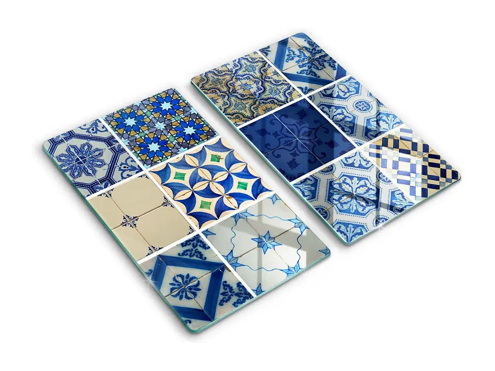 Tablero de cocina rectangular de vidrio, 2 piezas 30x52 cm Azulejos decorativos