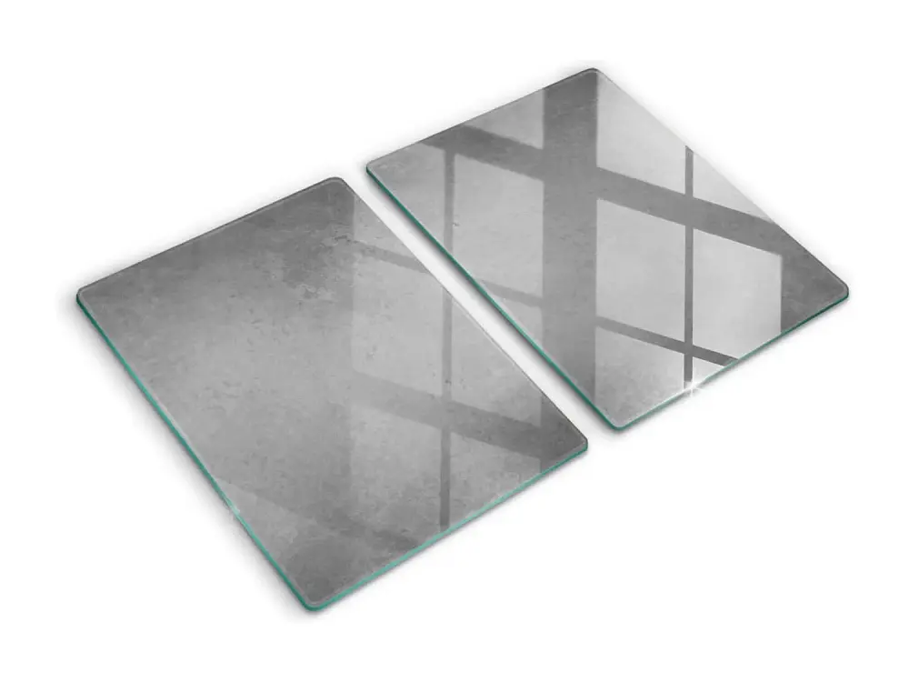 Tablero de cocina rectangular de vidrio, 2 piezas 40x52 cm Fondo con textura de hormigón