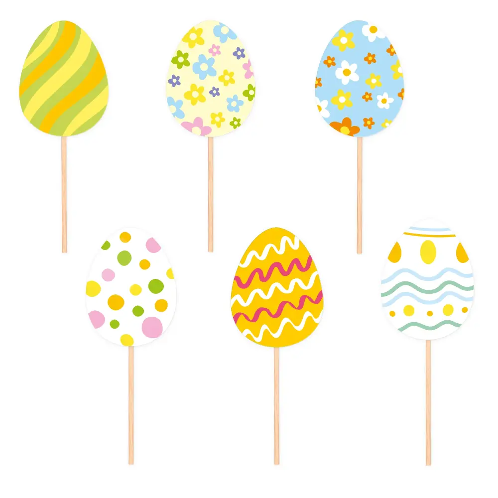 Adornos para tarta de huevos de Pascua 6 uds.