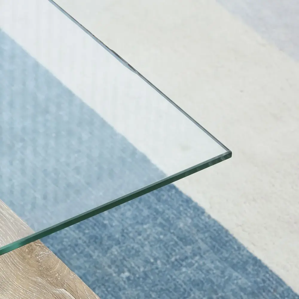 Mesa de centro Tyler Homcom encimera de vidrio + estante sin aditivos 42x90x50 cm