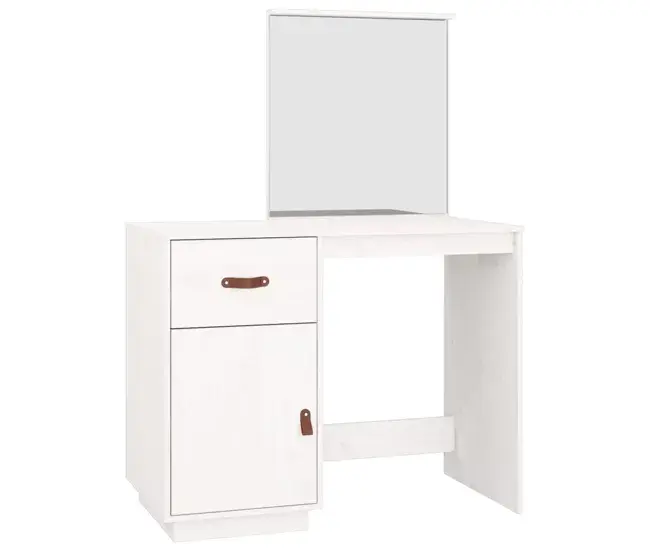 vidaXL Mesa tocador de madera maciza de pino marrón miel 95x50x134 cm