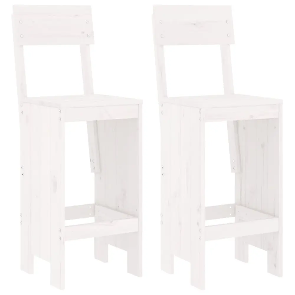 vidaXL taburetes de cocina 2 uds madera pino blanco 40x48,5x115,5 cm
