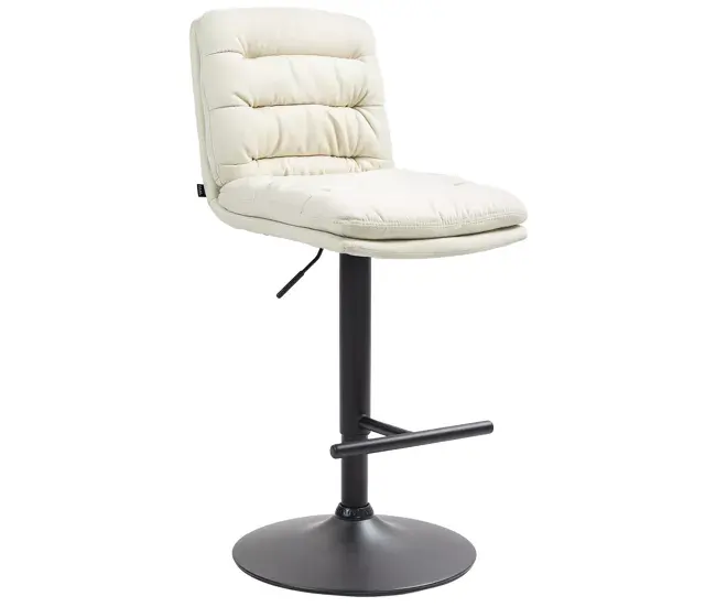 Taburete de bar Damar en tela Crema 56X42X94 cm con Almacenamiento para Copas