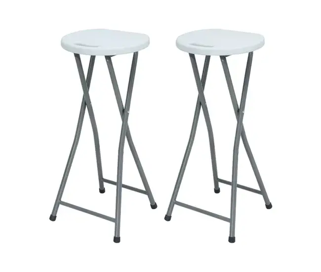 Pack 2 Taburetes Plegables Grande Blanco 30x76cm 7house