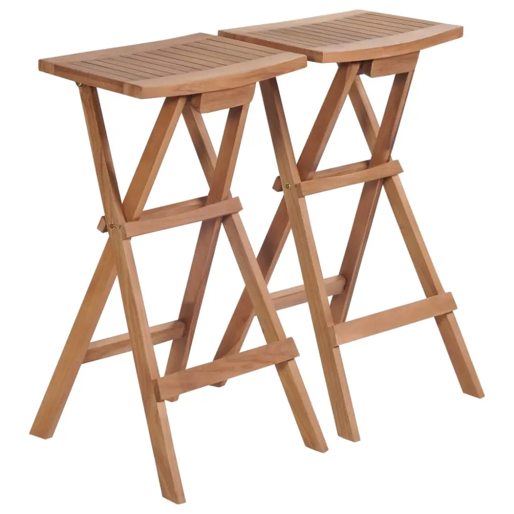 Sofá para Juegos vidaXL taburetes plegables de cocina 2 unidades madera de teca maciza