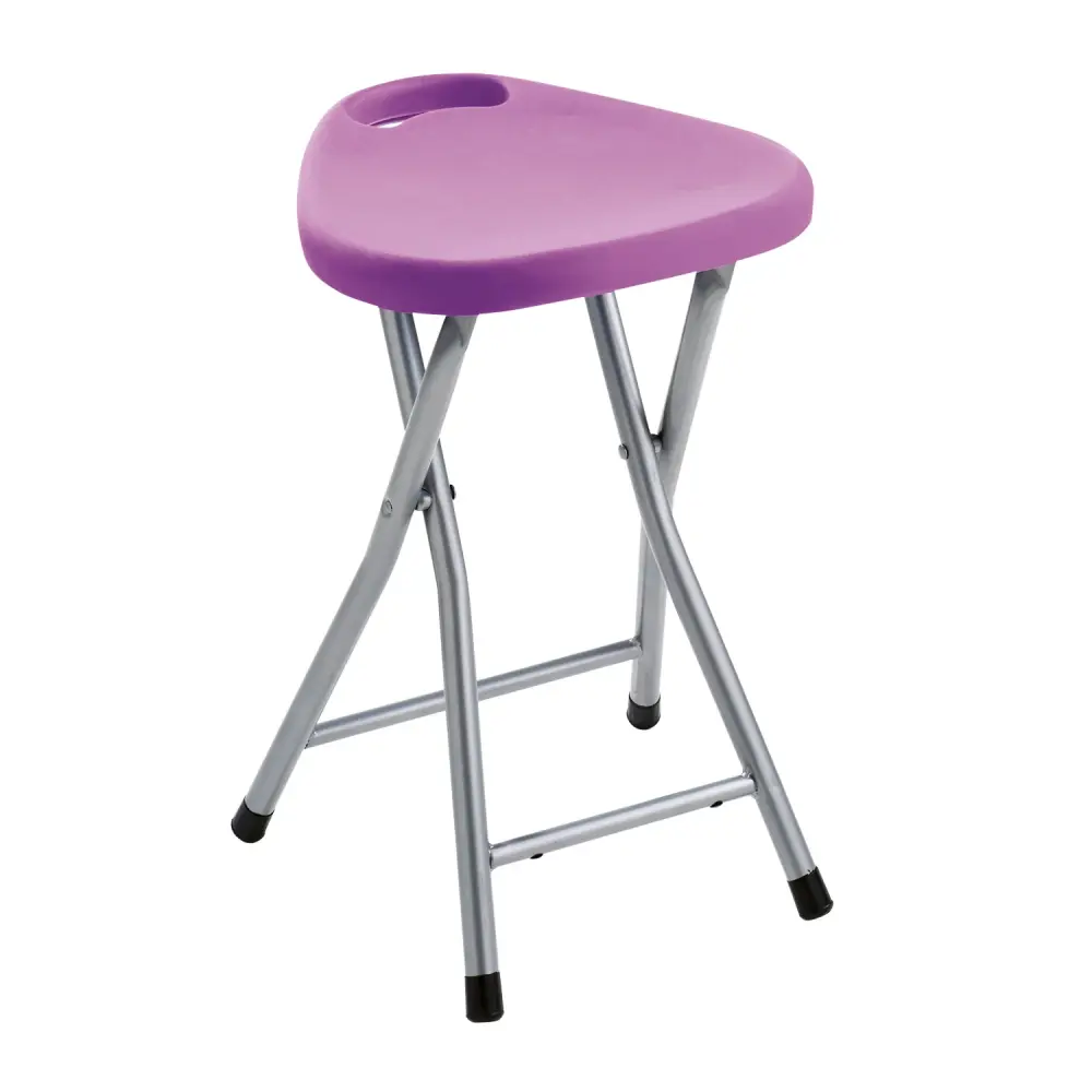 Taburete Gedy plegable en resinas termoplásticas y acero - Lila para Multijugador