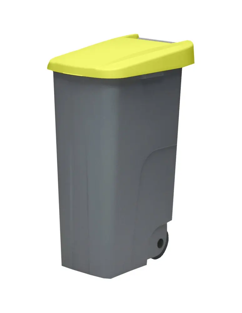 110 l - tapa cerrada | amarillo | contenedor de basura denox 65, 85 y 110 con Tapa de Apertura Suave
