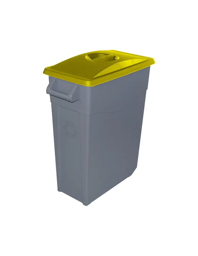 Antiderrames y Hermético 65 l - tapa cerrada | amarillo | contenedor de basura denox 65, 85 y 110