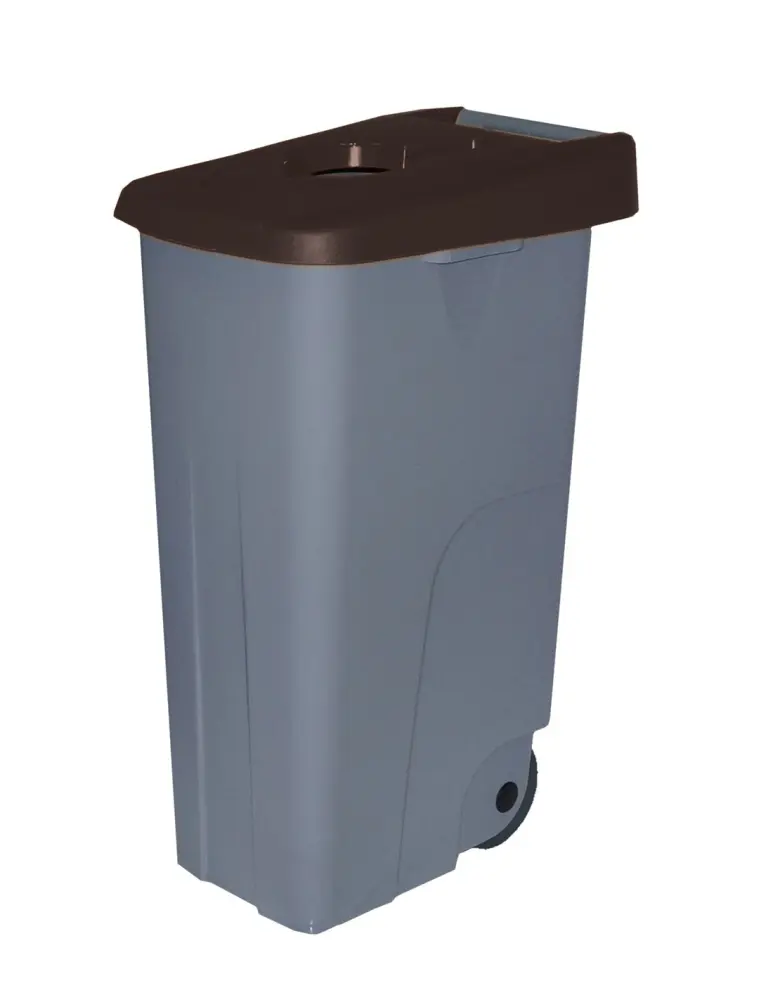 Cubo de Reciclaje 110 l - tapa abierta | marrón | contenedor de basura denox 65, 85 y 110 -
