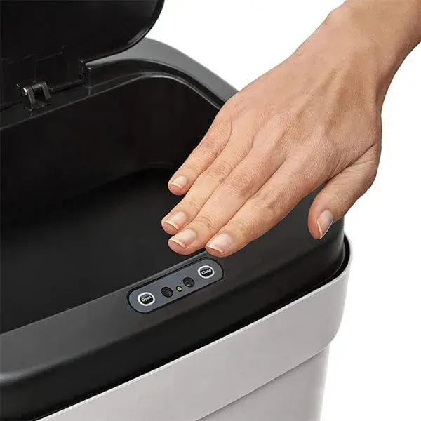 Premium de Alta Calidad Cubo automático de tapa con sensor Rayden gris/negro 65 cm