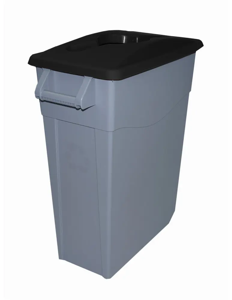 65 l - tapa abierta | negro | contenedor de basura denox 65, 85 y 110 - d con Bolsas Incluidas