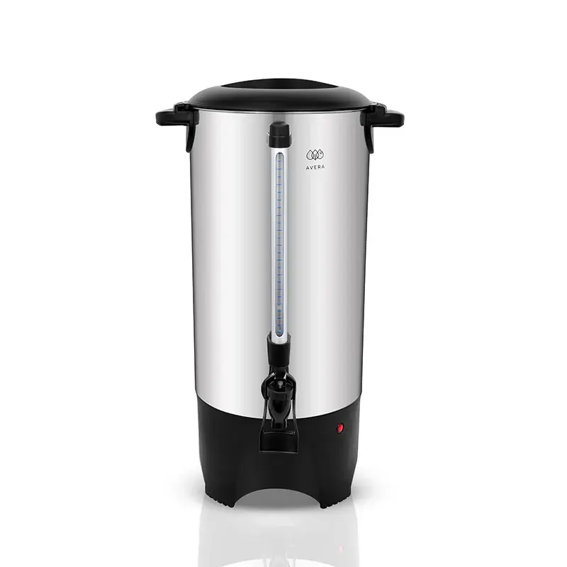 Acero Inoxidable Cafetera urna de acero inoxidable con indicador de nivel de agua - 50 tazas