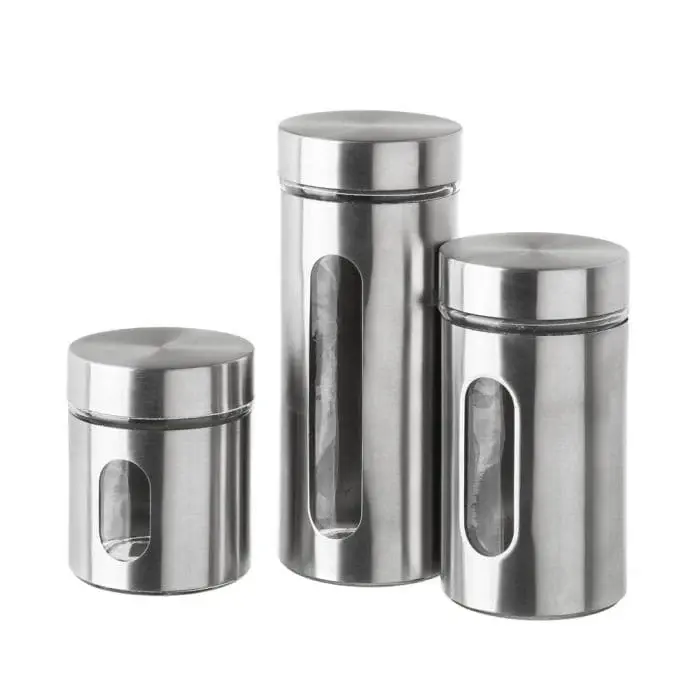 Set 3 Tarros Plata 8,50 x 8,50 x 20 cm