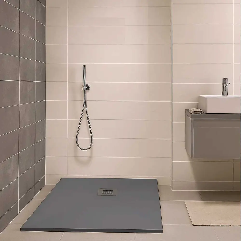 Piatto doccia qualità Privilegiado Elite Evo 80x90 mineralmarmo colore Grigio superficie Antibatterica