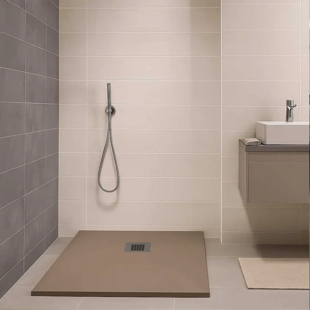 Piatto doccia qualità Superior Elite Evo 70x100 mineralmarmo colore Tortora superficie Antibatterica