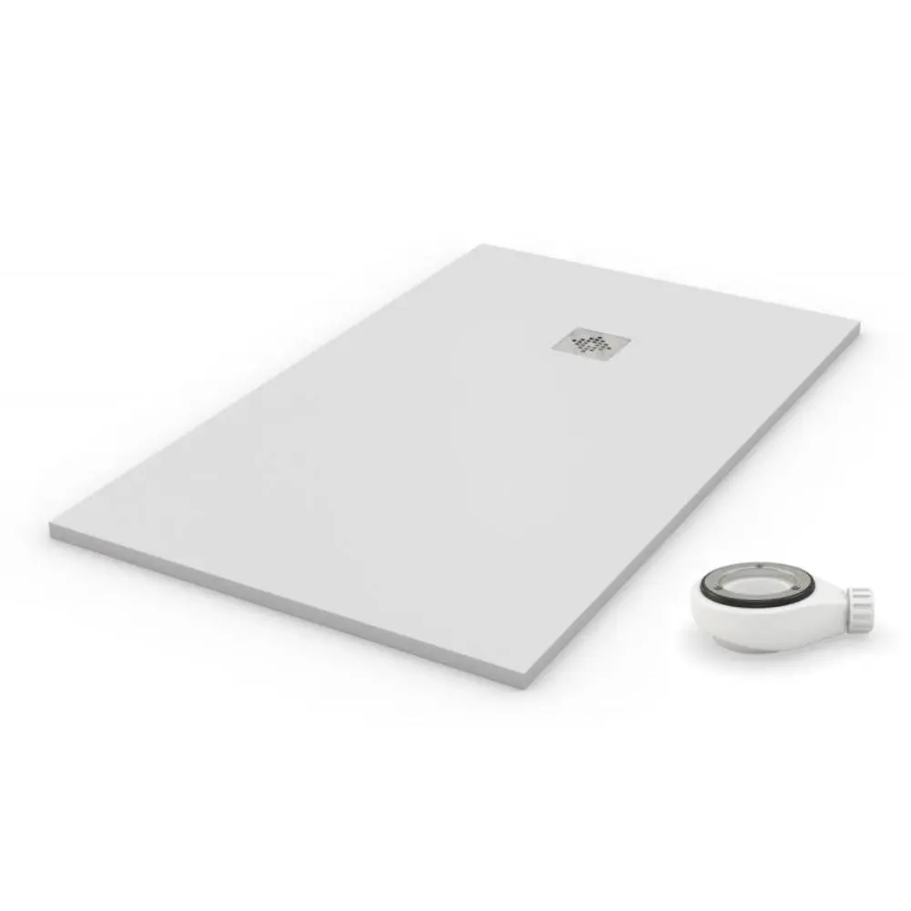 Plato de ducha auténtico blanco - 75x220cm - resina con cargas minerales | Alta Absorción y Suavidad
