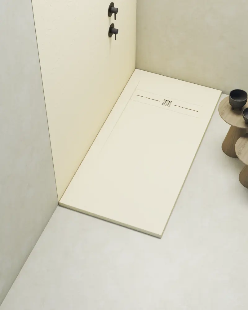 Toalla de Baño Suave Plato de ducha poalgi - 90x120 cm - marfil - serie gneis - extraplano
