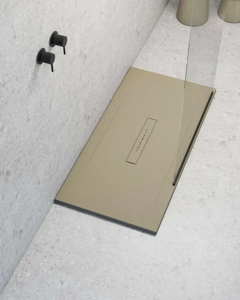 Toalla de Baño Suave Plato de ducha poalgi - 90x100 cm - albero - serie clay - extraplano