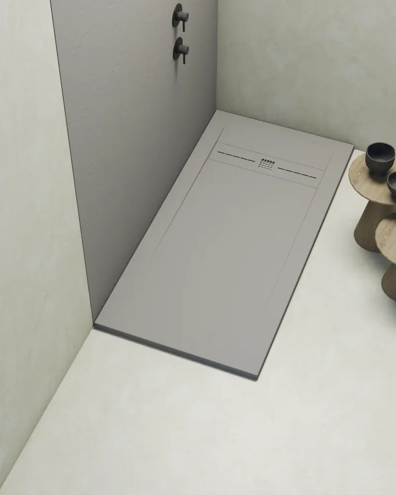 Toalla de Baño Suave Plato de ducha poalgi - 80x120 cm - humo - serie gneis - extraplano