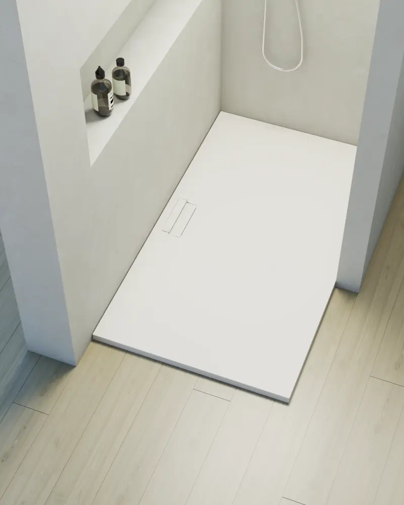 Toalla de Felpa Plato de ducha poalgi - 80x160 cm - blanco - serie shile - extraplano