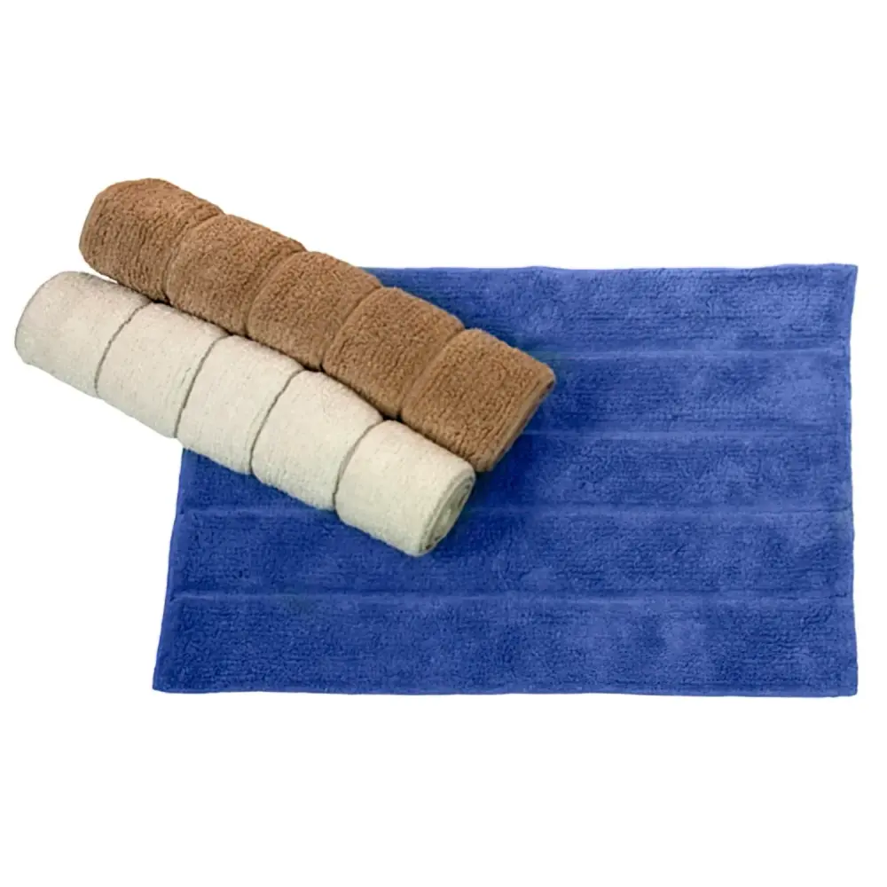 Alfombra Baño Algodón Riga 50x70 cm. Azul Toalla de Baño Individual