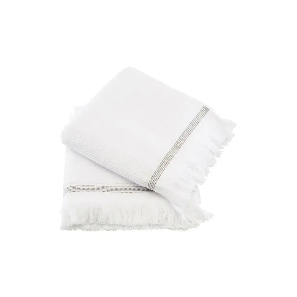 Algodón Egipcio Premium Toalla Meraki, 50x100 cm, blanco con rayas grises