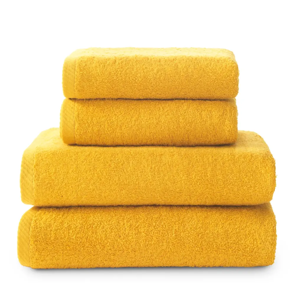 Bambú Ecológico Suave Set 4 Toallas piezas: 2 manos + 2 baño color oro