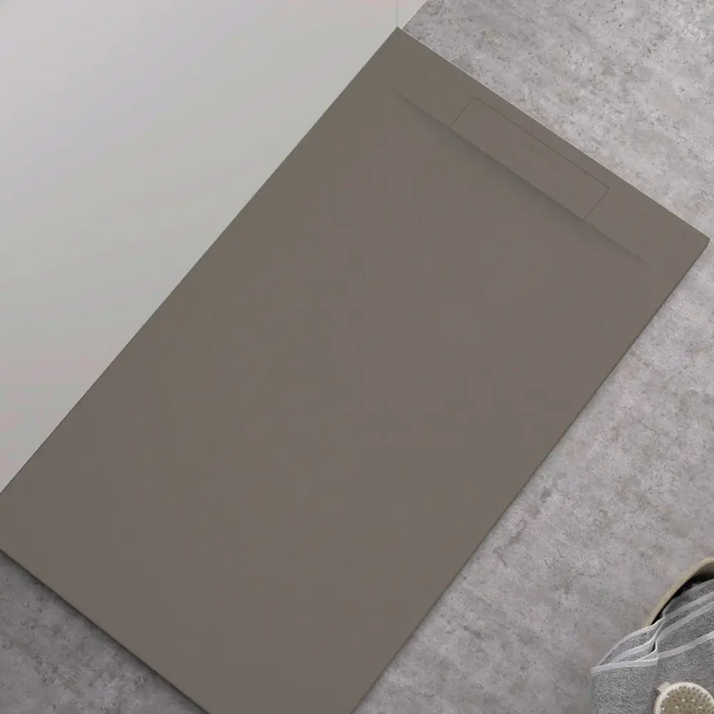 Piatto doccia resina modello Titano 90x140 cm taupe effetto pietra