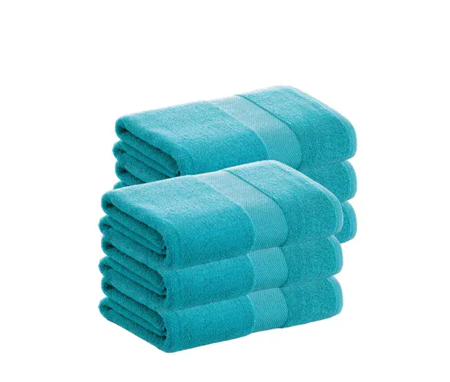 Pack 6 Toallas Turquesa Lavabo de Algodón Donegal 50x100 cm Algodón 100% de 500gr/m2 de Calidad con Secado extra-rápido...