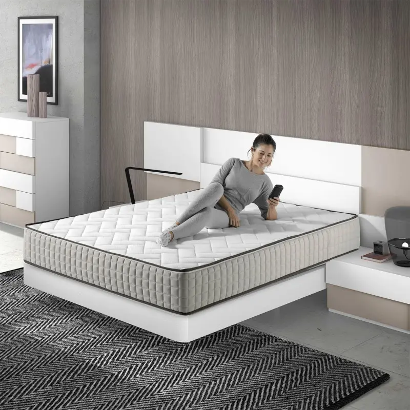 Ecode® colchón elegante alpes 24 cm, con tapa desenfundable y lavable 90x200