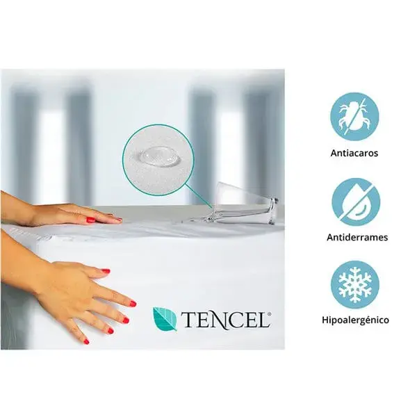 Hipoalergénico Profesional Protector de colchón Cloen Tencel ajustable impermeable blanco 190/200x160 cm