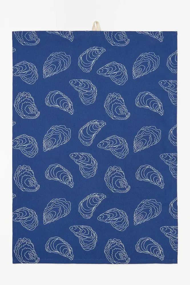 Premium de Algodón Egipcio Trapo de cocina en algodón resistente ostras azul