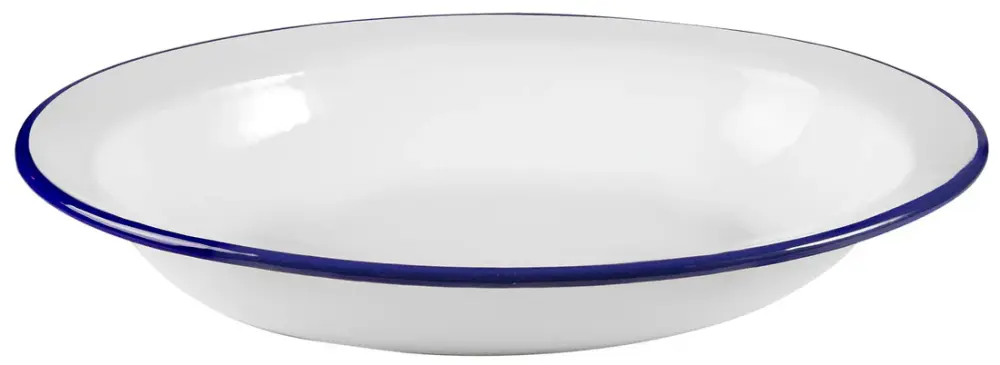 905232 FUENTE OVAL HONDA ESMALTADA BLANCA 32x25cm.