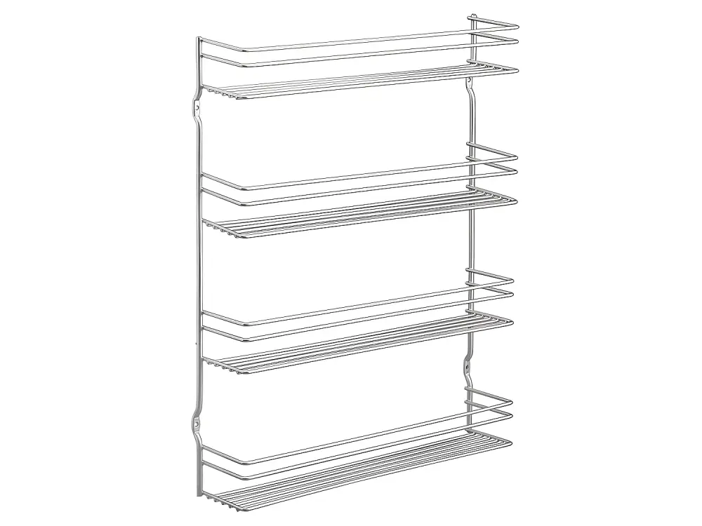 Étagère à épices 4 Niveaux Série PEPITO de Metaltex. Finition Polytherm® Couleur Argent