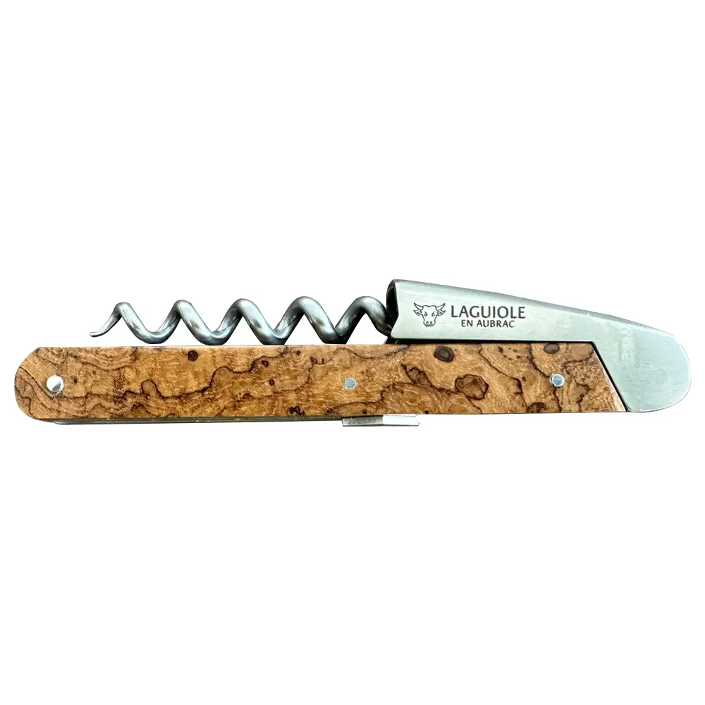 Handcrafted Sommelier DeLuxe Waiter's Corkscrew Tekka Wood Handle, Andre & Michel Bras Edition Laguiole en Aubrac