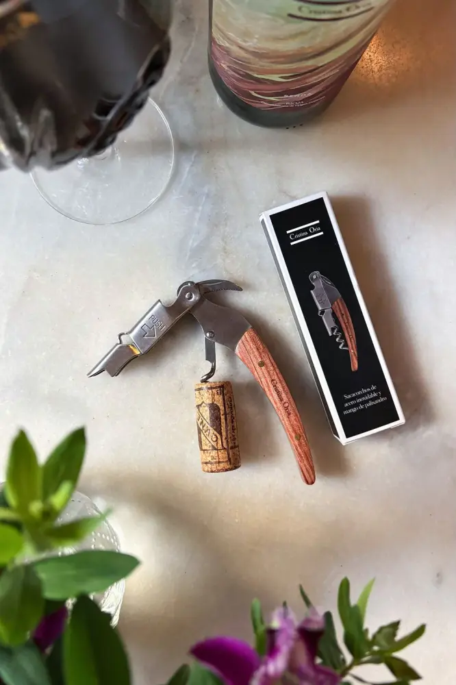 Sacacorchos De Vino Tradicional Con Mango De Palisandro CO