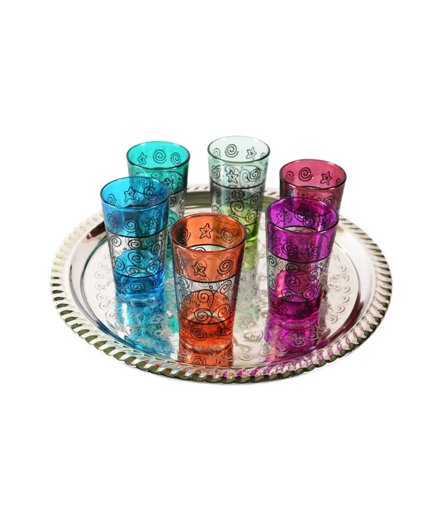 Juego 6 Vasos de Té Grabados - Modelo Bahar