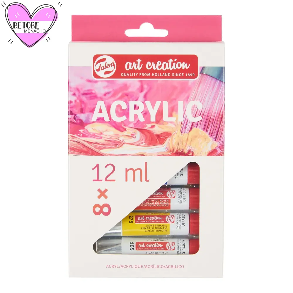 Set De 8 Colores Acrílicos 12ml - Juego De 8 Botes De Pintura Acrílica De 12 ml Art Creatión - Talens