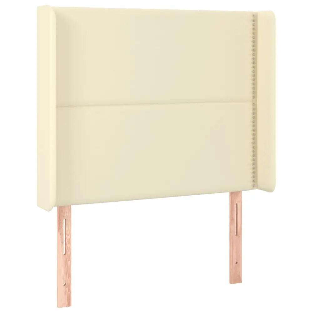 vidaXL cabecero con orejas cuero sintético color crema 93x16x118/128cm
