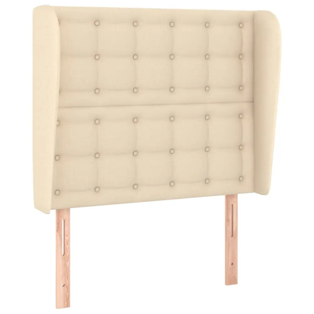 vidaXL cabecero con orejas de tela color crema 93x23x118/128 cm
